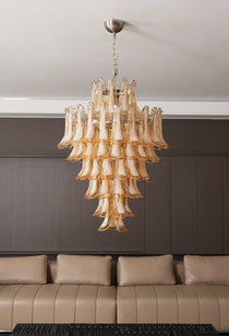 Stunning Murano Amber Petals Chandelier