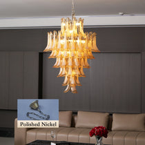 Stunning Murano Amber Petals Chandelier