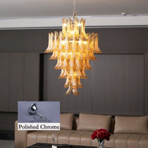 Stunning Murano Amber Petals Chandelier