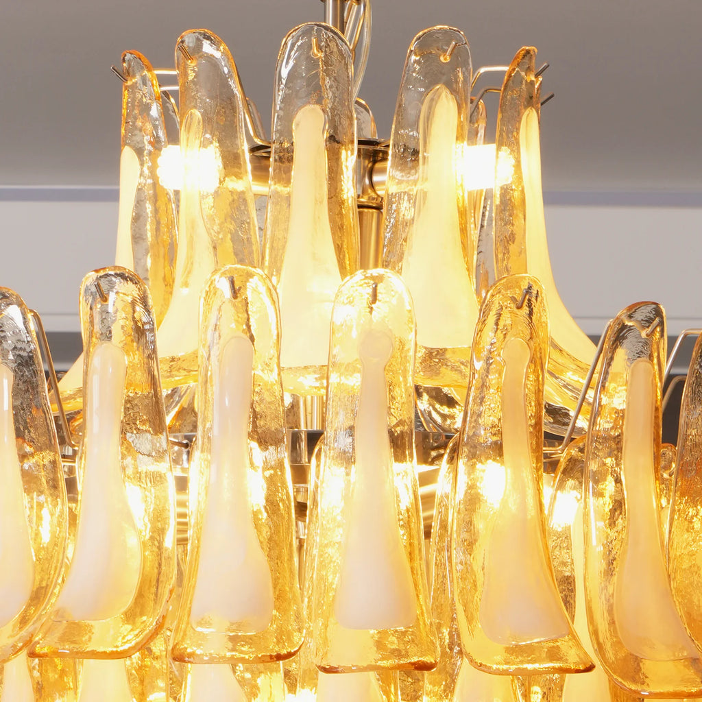 Stunning Murano Amber Petals Chandelier