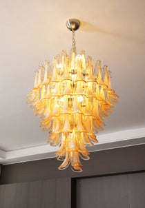 Stunning Murano Amber Petals Chandelier