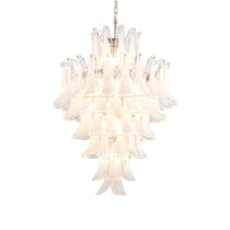 Stunning Murano White Glass Petals Chandelier