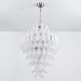 Stunning Murano White Glass Petals Chandelier