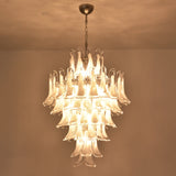 Stunning Murano White Glass Petals Chandelier