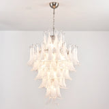 Stunning Murano White Glass Petals Chandelier