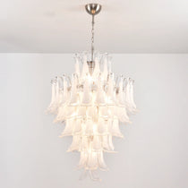 Stunning Murano White Glass Petals Chandelier