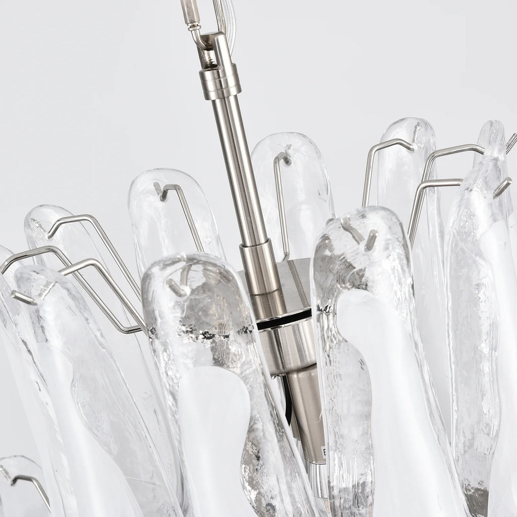 Stunning Murano White Glass Petals Chandelier