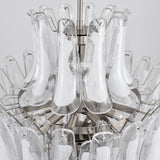 Stunning Murano White Glass Petals Chandelier