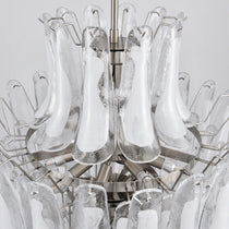 Stunning Murano White Glass Petals Chandelier