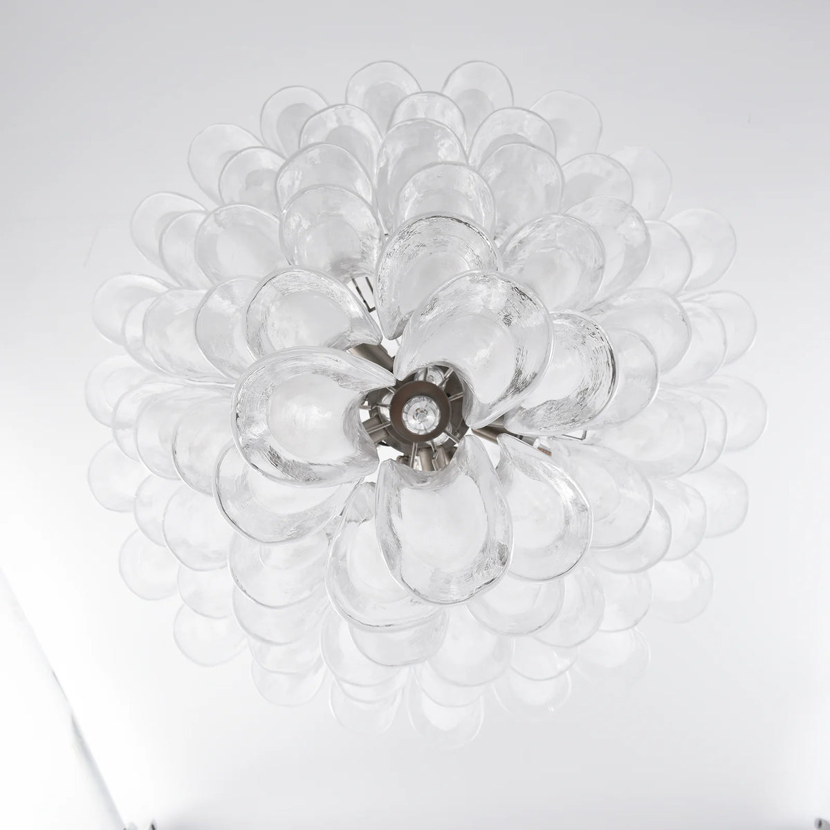 Stunning Murano White Glass Petals Chandelier