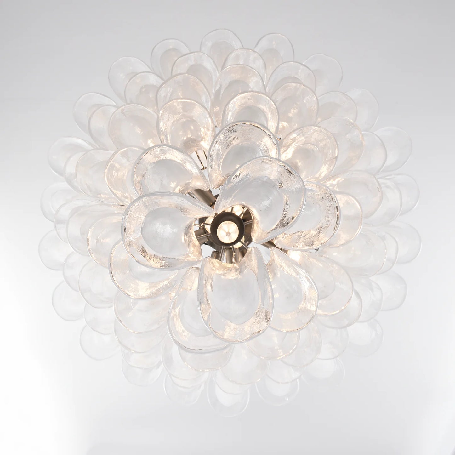 Stunning Murano White Glass Petals Chandelier