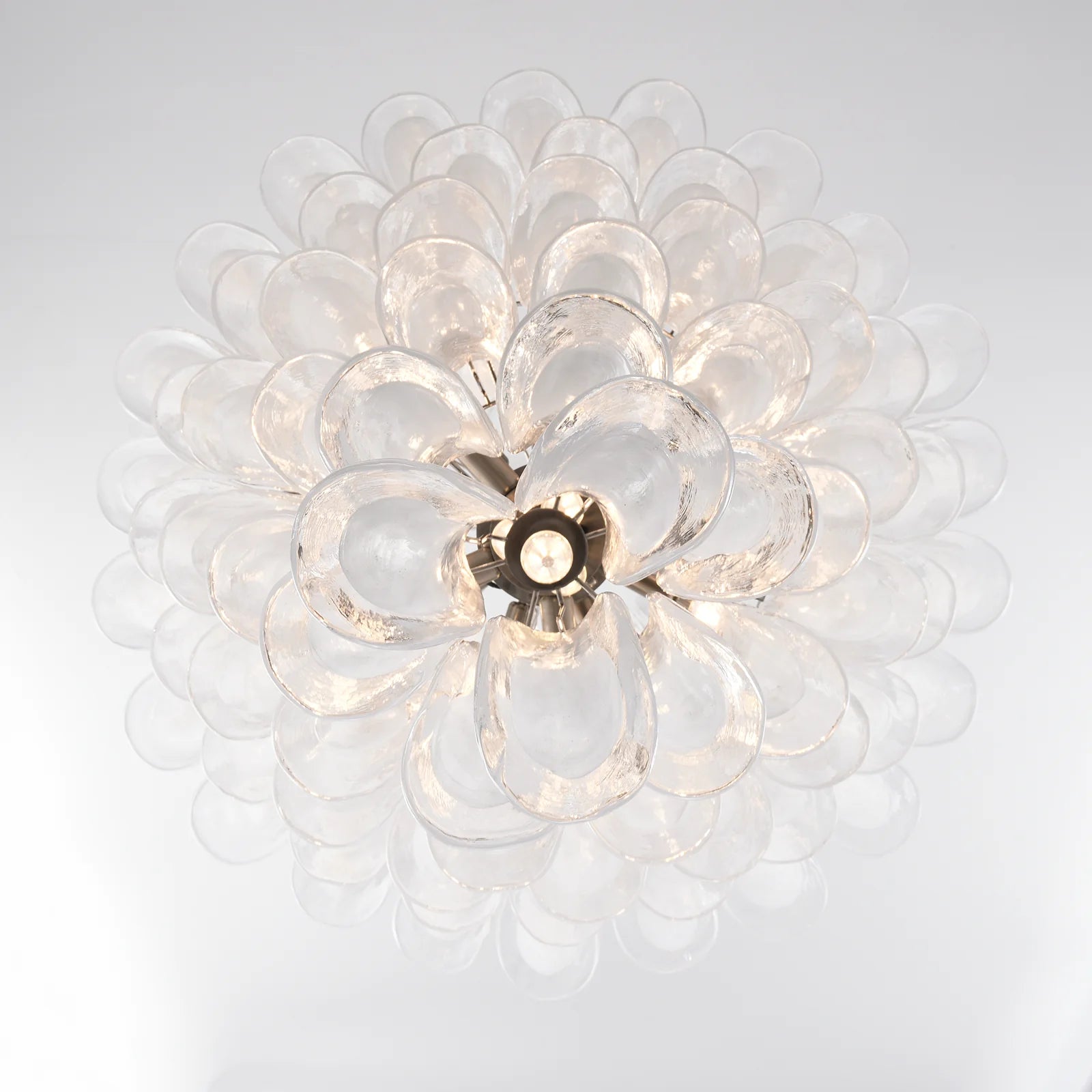 Stunning Murano White Glass Petals Chandelier