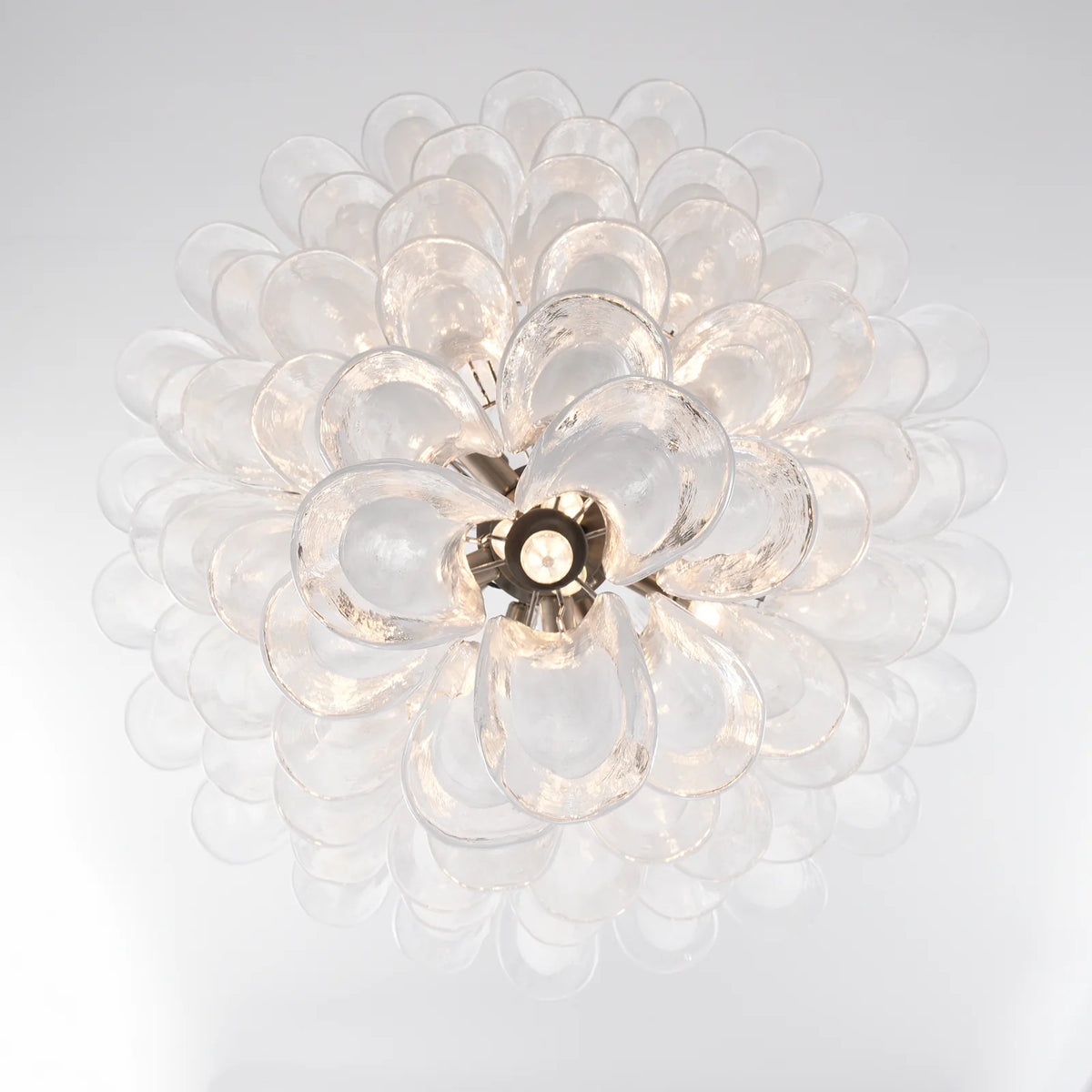 Stunning Murano White Glass Petals Chandelier