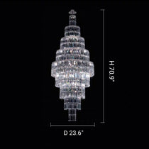 Stylish Foyer Hall Long Crystal Chandelier Large Staircase/ Entryway Decoration Ceiling Light Fixture