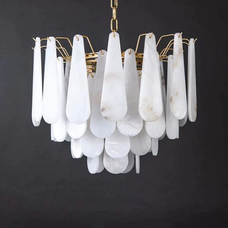 Alabaster Feathery Chandelier 21.7" D 31.5" D Secondary image
