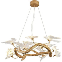 Swallow Glass Tree Branch Round Chandelier