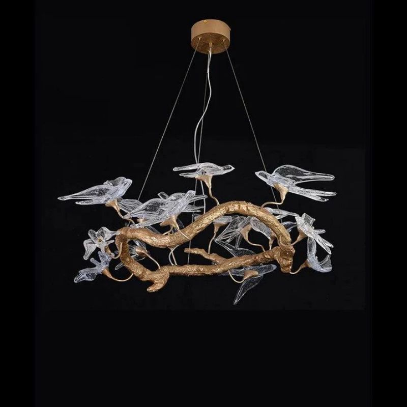 Swallow Glass Tree Branch Round Chandelier Secondary image