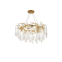Simsia Teardrop Round Crystal Chandelier 23.6" 33.5" 41.3" 49"D