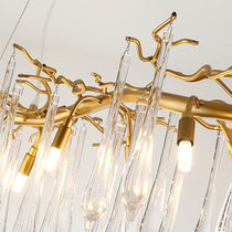 Simsia Teardrop Round Crystal Chandelier 23.6" 33.5" 41.3" 49"D