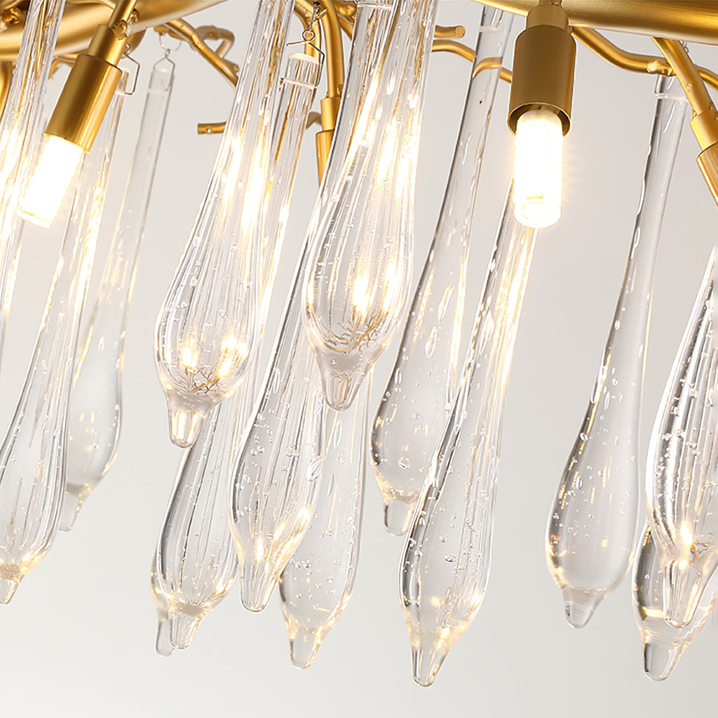 Simsia Teardrop Round Crystal Chandelier 23.6" 33.5" 41.3" 49"D
