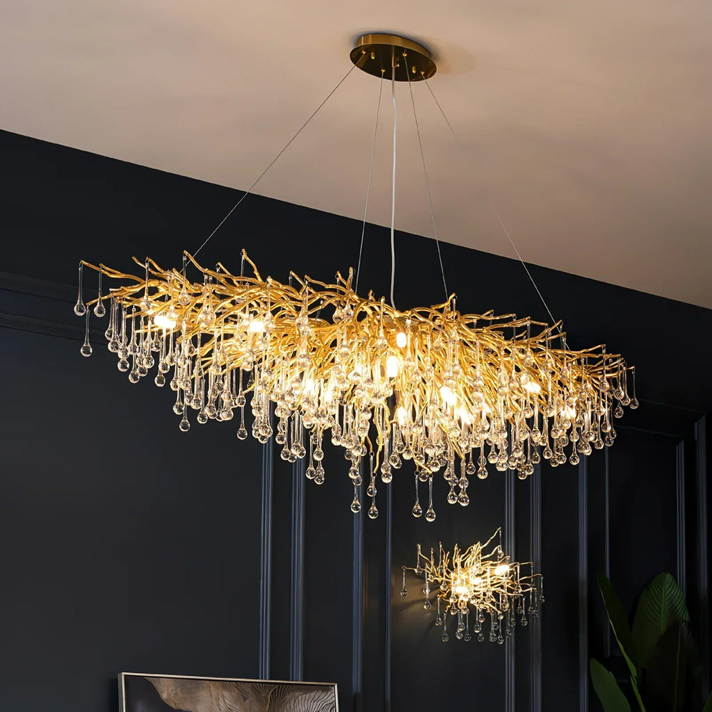 Raindrop Crystal Stunning Tree Branch Crystal Chandelier For Living Dining Room