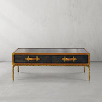 Thaddies Vintage Leather Square Coffee Table-Vancei