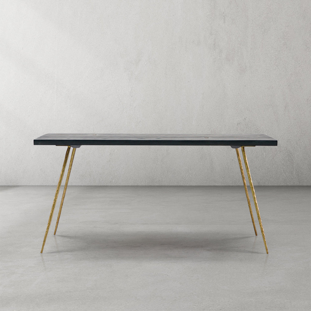 Thaddies Vintage Style Metal Frame Dining Table-Vancei