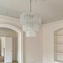 Tiered Tube Murano Glass Chandelier