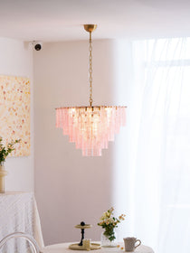 Opalora Pink Murano Glass Chandelier