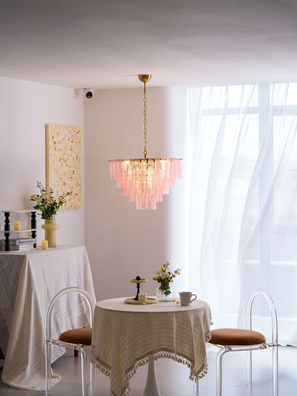 Opalora Pink Murano Glass Chandelier