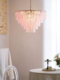 Opalora Pink Murano Glass Chandelier