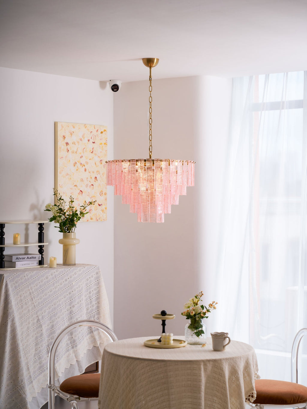 Opalora Pink Murano Glass Chandelier