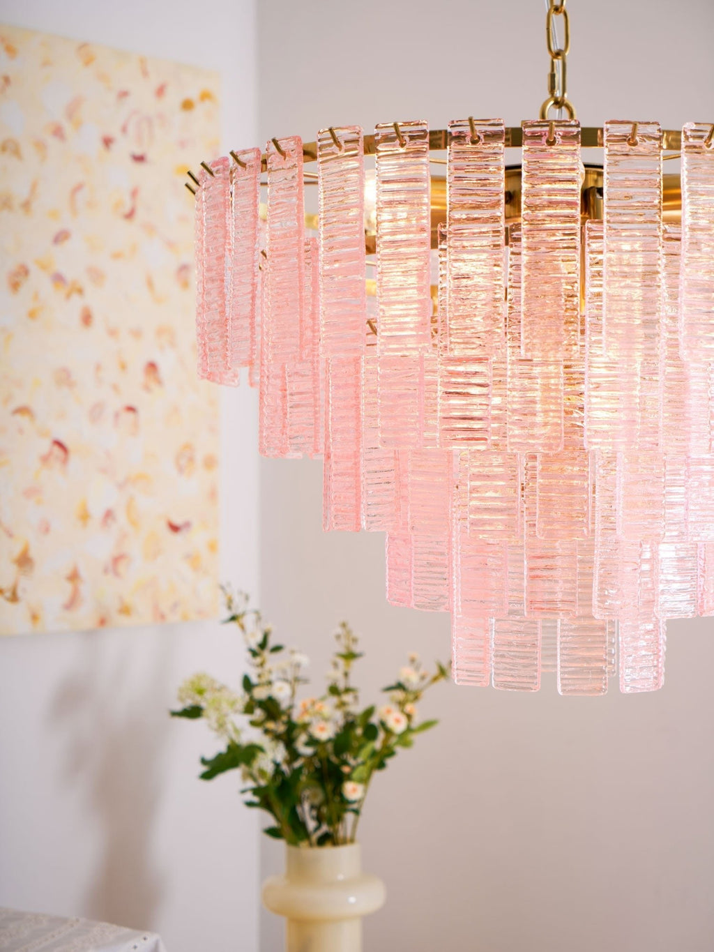 Opalora Pink Murano Glass Chandelier