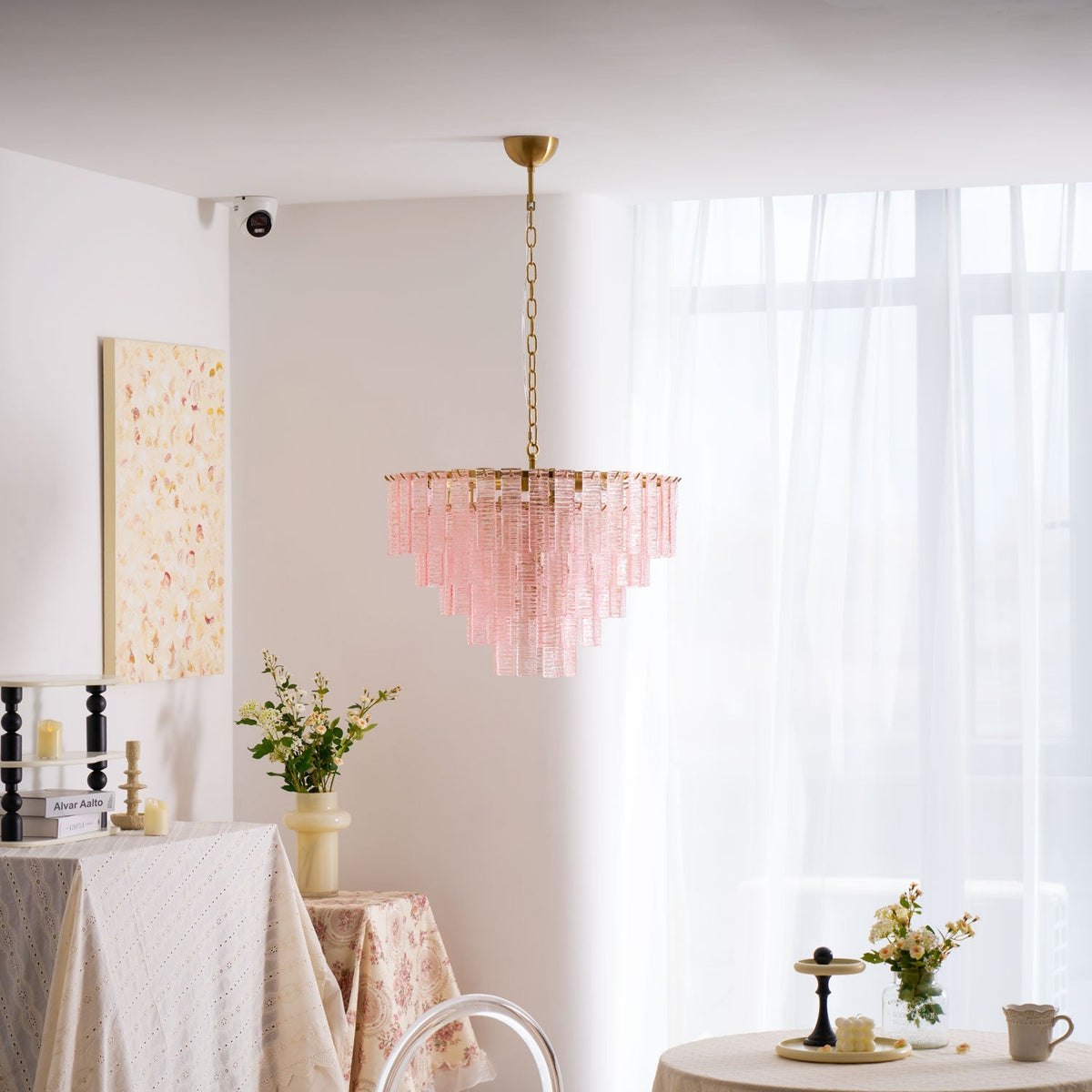 Opalora Pink Murano Glass Chandelier