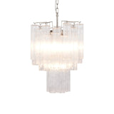 Transparent Murano Glass Tube Chandelier
