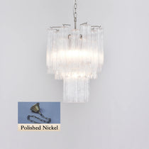 Transparent Murano Glass Tube Chandelier