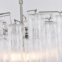 Transparent Murano Glass Tube Chandelier