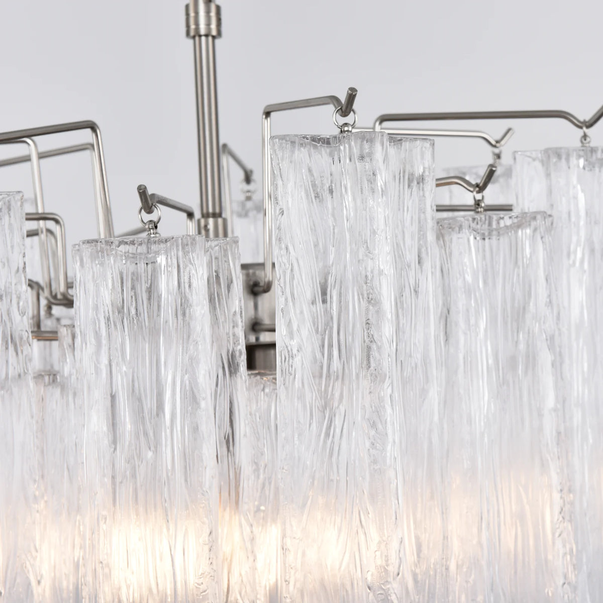 Transparent Murano Glass Tube Chandelier