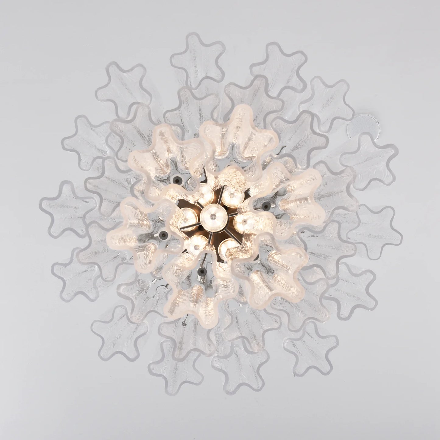 Transparent Murano Glass Tube Chandelier