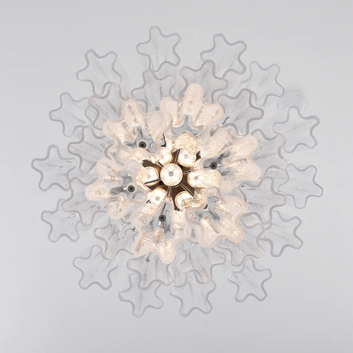 Transparent Murano Glass Tube Chandelier