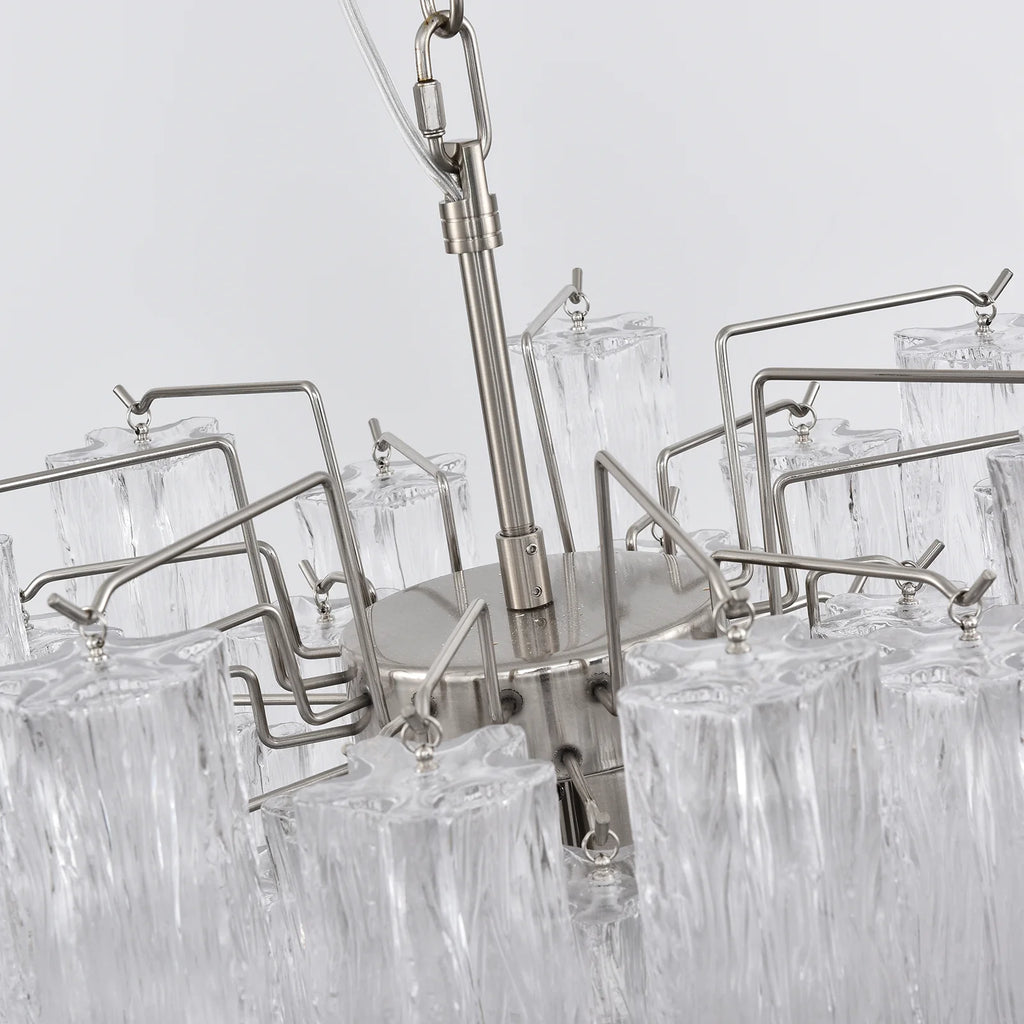Transparent Murano Glass Tube Chandelier