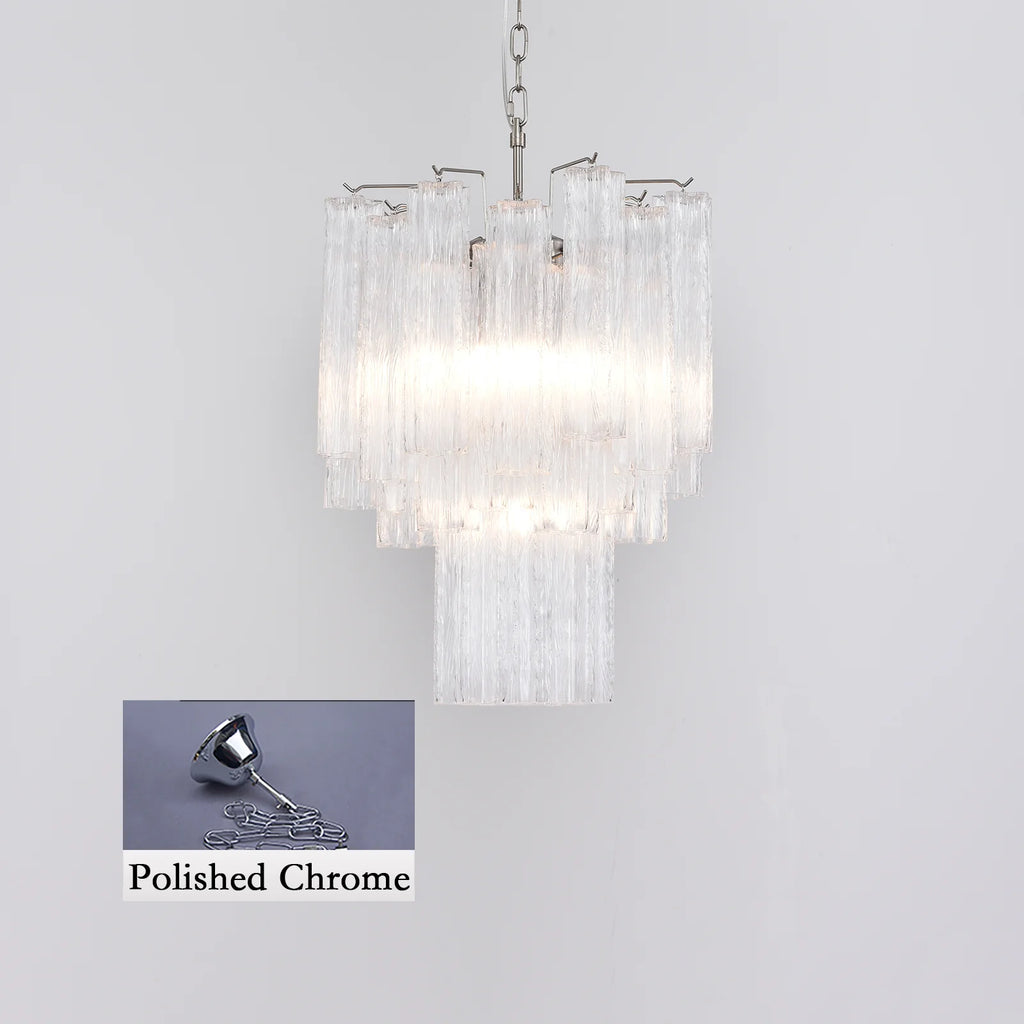 Transparent Murano Glass Tube Chandelier