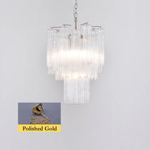 Transparent Murano Glass Tube Chandelier