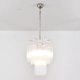 Transparent Murano Glass Tube Chandelier