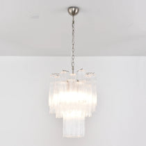 Transparent Murano Glass Tube Chandelier