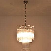 Transparent Murano Glass Tube Chandelier