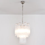 Transparent Murano Glass Tube Chandelier