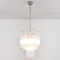 Transparent Murano Glass Tube Chandelier