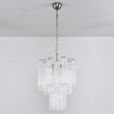Transparent Murano Glass Tube Chandelier