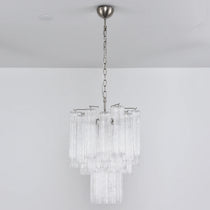 Transparent Murano Glass Tube Chandelier